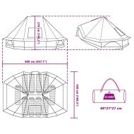 Семейна типи палатка с покрив Сив и оранжев 680 x 430 x 270 см