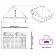 Палатка типи с покрив Синьо 358 x 296 x 258 см тафта