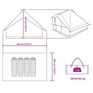 Палатка типи с покрив Зелен 364 x 281 x 257 см тафта