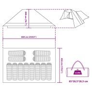 Семейна палатка с покрив Сив и оранжев 660 x 456 x 200 см