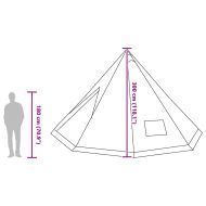Семейна типи палатка с покрив Сив и оранжев 560 x 560 x 300 см