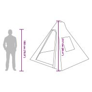 Палатка типи с покрив Зелен 383 x 338 x 217 см тафта