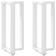 Крака за бар маса, Т-образни, 2 бр., бели, 50x35x(90-91) см, стомана