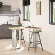 Крака за бар маса, Т-образни, 2 бр., бели, 50x35x(90-91) см, стомана