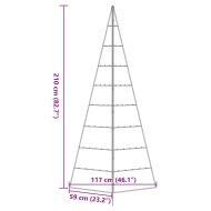 Метална коледна елха за декорация черна 210 см