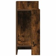 Странична маса с рафт, опушен дъб, 25,5x27x60 см