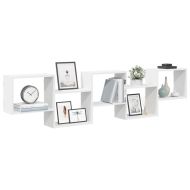 Wall Cube Shelf 5 Compartments White Engineered Wood