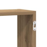 Стенен кубичен рафт, 5 отделения, дъб артизан, инженерно дърво