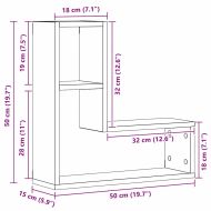 Стени за рафтове с рафт 2 pcs Черен дъб 50 x 15 x 85 см