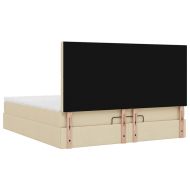 Османска легло с матрак и LED, кремаво, 160x200 см, плат