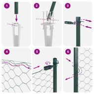 Оградa с колчета Зелен 0.6 x 100 м Покрит със PVC стомана