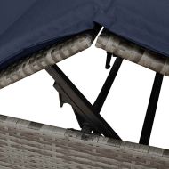 Двуетажно шезлонг с покрив Сив 205 x 129 x 200 см PE ратан