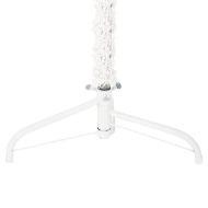 Тънка изкуствена половин коледна елха със стойка бяла 120 см