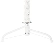 Тънка изкуствена половин коледна елха със стойка бяла 210 см