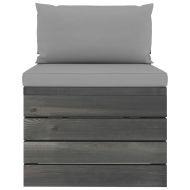 Градински мебели от палети 2 части с възглавници бор масив