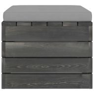 Градински мебели от палети 2 части с възглавници бор масив