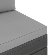 Градински мебели от палети 2 части с възглавници бор масив