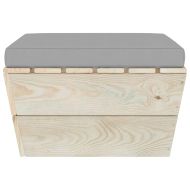 Градинска табуретка от палети с възглавница, импрегниран смърч