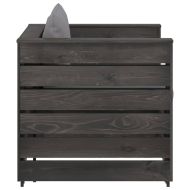 Градински лаундж комплект 2 части възглавници сива импрегнация