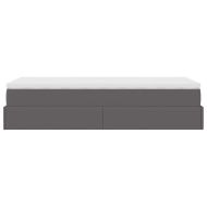 Османска легло с матрак, сиво, 90x190 см, изкуствена кожа