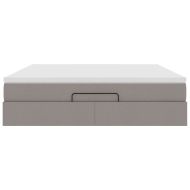 Османска легло с матрак, таупе, 160x200 см, плат