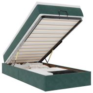 Османска легло с матрак, тъмнозелено, 90x190 см, кадифе