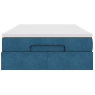 Османска легло с матрак, тъмносиньо, 120x190 см, кадифе