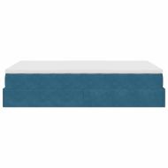 Османска легло с матрак, тъмносиньо, 120x190 см, кадифе