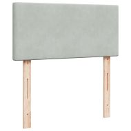 Османска легло с матрак, светлосиво, 90x190 см, кадифе