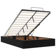 Османска легло с матрак, черно, 120x190 см, кадифе