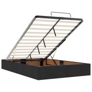 Османска легло с матрак, черно, 120x190 см, кадифе