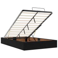 Османска легло с матрак, черно, 120x190 см, кадифе