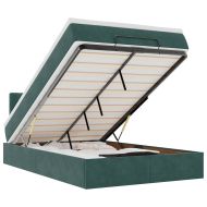 Османска легло с матрак, тъмнозелено, 120x190 см, кадифе