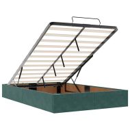 Османска легло с матраци, тъмнозелено, 120x190 см, кадифе