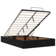 Османска легло с матраци и LED, черно, 120x190 см, кадифе