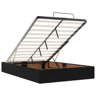 Османска легло с матраци и LED, черно, 120x190 см, кадифе