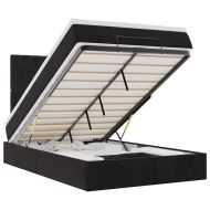 Османска легло с матраци и LED, черно, 120x190 см, кадифе