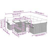 Градински Софа Комплект с възглавница 9 pcs Бежово Полиратан