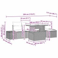 Градински Софа Комплект 6 pcs Бежов и Светло Сив полиратан