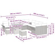 Градински Софа Комплект 13 pcs Черно полиратан
