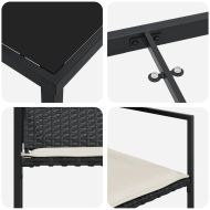 Комплект за хранене в градината 5 pcs Черно Полиратан