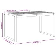 Градинска маса за хранене Сив 140 x 80 x 75 cm