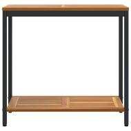 Външна маса със съхранение Естествен и черен 80 x 35 x 75 cm