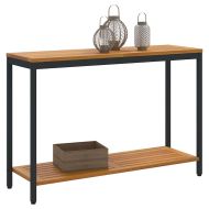 Външна маса със съхранение Естествен и черен 110 x 35 x 75 cm