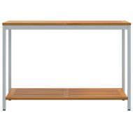 Външна маса със съхранение Естествено и сиво 110 x 35 x 75 cm