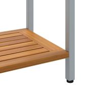 Външна маса със съхранение Естествено и сиво 110 x 35 x 75 cm