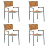 Градински стол 4 pcs Кафяво 56 x 57 x 87cm