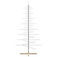 Метална коледна елха с дървена основа, черна, 210 см