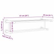 Держач за кърпи Черно 61 x 23 x 17 см Неръждаема стомана