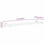 Держач за кърпи Черно 61 x 14.5 x 5 см Неръждаема стомана